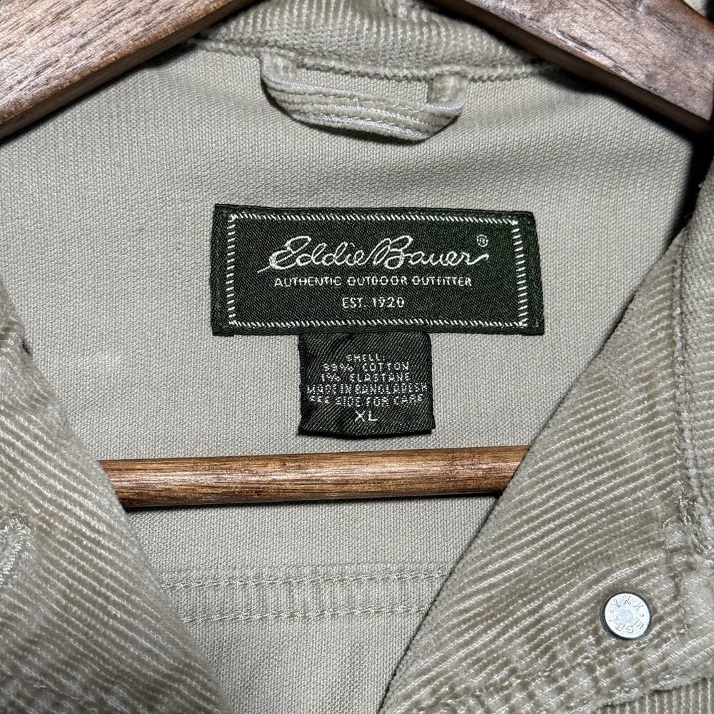 Eddie Bauer Tan Corduroy Jacket Womens Size Large Zip Up With Pockets - Picture 4 of 8